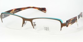 Face A Face Loris 2 9313 Brown /TURQUOISE Eyeglasses Glasses 50-18-130mm France - $238.54