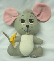 Vintage Dream Pets 1975 Cute Gray Mouse W/ Cheese 6&quot; Plush Stuffed Animal Toy - £15.79 GBP