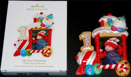 My 1st Christmas Tree Ornament Picture Frame My First Hallmark Train NEW - £11.77 GBP