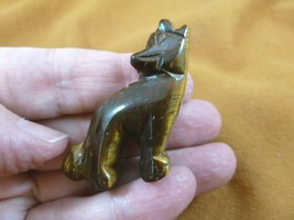 Y-COY-ST-556) Brown COYOTE gemstone carving FIGURINE stone gem love baby... - $19.99