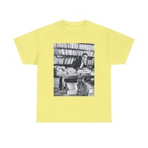 Yukio Mishima &amp; Cat Graphic Print Short Sleeve Unisex Heavy Cotton Art Tee Shirt - £9.57 GBP+