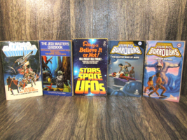5 Sci-Fi Paperback Book Lot Star Wars Battlestar Galactica Martian Tales UFO - £10.34 GBP