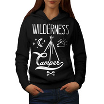 Wellcoda Wild Camper Moon Womens Hoodie, Adventure Casual Hooded Sweatshirt - £28.95 GBP