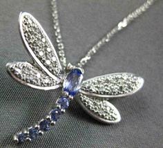 2ct Tanzanite &amp; Diamond 3D Happy Dragon Fly Pendant 14K White Gold Over - £85.34 GBP