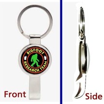 Yeti Bigfoot Research Team Pennant or Keychain silver tone secret bottle... - $13.43