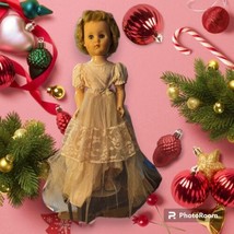 20” Vintage Bell &amp; Toy? 20BAL Composite 1950s Doll Blonde Hazel Eyes Pink Dress - £53.57 GBP