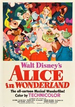 Alice In Wonderland Poster 24 X36 Vintage Walt Disney 1951  61 X90 Cm  - £15.97 GBP