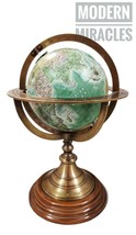 Vintage Brass Antique Armillary Tabletop World Sphere Globe Nautical Decor - £49.91 GBP