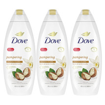 3-New Dove Body Wash for Dry Skin Shea Butter with Warm Vanilla Cleanser That Ef - £39.07 GBP