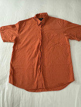 Consensus Sportswear Men&#39;s Orange Cotton Check Short Sleeve Shirt Size Large - $16.82