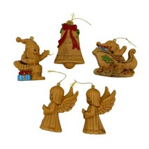 Empire Blow Mold Christmas Tree Ornaments Lot of 5 RARE Santa Claus Angels Bell - £51.43 GBP