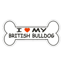 4&quot; love my british bulldog dog bone bumper sticker decal usa made - $26.99