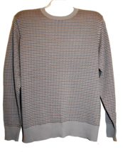 Joseph Abboud Gray Light Brown Striped Cotton Soft Shirt Men&#39;s Sweater Size L - £35.74 GBP