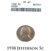 1938 5C Jefferson Nickel Proof Graded by ANACS as PF67! Gorgeous Nickel - £265.65 GBP
