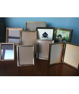 9pc Vtg Ornate Gold Regency Metal Brass Picture Frame Bifold Emboss ease... - $64.35