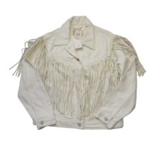 NWT We The Free People After Hours Fringe Denim Jacket in Blanc White XS - £99.68 GBP