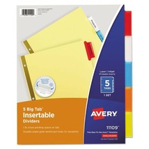 Avery 5 Big Tab Insertable Dividers #11109 | 1 Set - £1.55 GBP