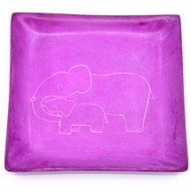 Tabaka Chigware Hand Carved Kisii Soapstone Elephant Square Trinket Dish Kenya - £7.90 GBP