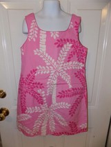 Vintage Lilly Pulitzer Lined Pink Palm Tree Print Dress Size 10 Girl&#39;s EUC - £29.20 GBP