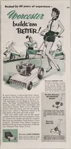 1955 Print Ad Worcester Rotary Type Lawn Mowers &amp; Reel Type Chicopee Fal... - £11.49 GBP