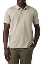 New Mens M Prana Organic Cotton Coastal Sage Heather Shirt NWT SS Polo Beige Kha - £78.33 GBP