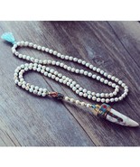 Handmade White Necklace Turquoise, Howlite, Nepal Charm, Gold Beads - $8,415.00