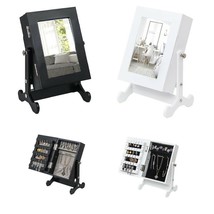 Countertop Standing Mirror Jewelry Box Cabinet Earrings Rings Necklaces Gift - £24.54 GBP