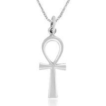 Eternity Egyptian ANKH Cross .925 Sterling Silver Necklace - £17.50 GBP