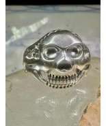 Skull ring size 14 figurative moving jaw sterling silver men - €116,79 EUR