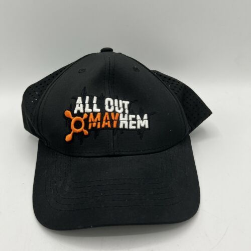 Orange Theory All Out Mayhem Hat Cap Strap Back Mens Black Adjustable Logo - $8.90