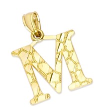 10k Solid Gold Initial Pendant for Necklace Golden Nugget - £152.23 GBP