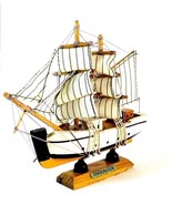 ENDEAVOUR SAILBOAT WHITE WOOD SAILBOAT, COLLECTOR&#39;S MODEL - $35.18
