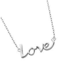925 Sterling Silver Love Word Necklace, 17 - £86.48 GBP