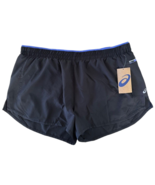 ASICS Women’s Running Shorts Lined Hidden Pocket Size XL Black w/ Blue Trim - £13.47 GBP