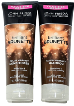 John Frieda Brilliant Brunette Color Vibrancy Moisturizing Shampoo Condi... - £23.62 GBP