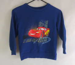 Disney Store Cars Blue Lightning McQueen I Am Speed Boys Sweatshirt Size Small - $9.69