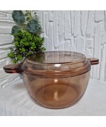 Vintage Vision Amber Glass Casserole with Lid – 4.5L – Made in France by... - $66.51 CAD