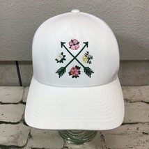 Crossed Arrows Hat Womens Snapback White Embroidered Floral Adjustable B... - $14.84