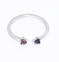 Ruby Sapphire Ring-Open Cuff Ring,-14k Gold Open Cuff Gemstone Ring - £187.22 GBP