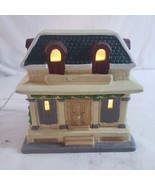 Christmas Vintage Light Up Library House Ceramic Hand Painted 7 Inches 1996 - $19.75