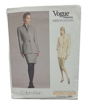 Vogue American Designer Pattern Calvin Klein Sz 12 Misses&#39; Jacket &amp; Skirt #2002 - £11.38 GBP