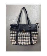 Vintage Y2k Juicy Couture Tote Large Tweed Wax Coated Handbag Vegan Leather - $544.42 MXN