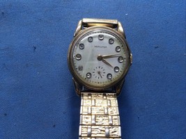 Vintage Mens Hamilton Watch 14k Gold Diamond Face Bezel - £744.99 GBP