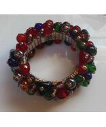 Multi-Color Glass Bead Cluster Stretch Bracelet - $34.64