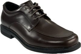 Rockport Men&#39;s Ed Apron Toe Dk.Brown Leather Dress Shoes Sz 7, K58455 - £71.93 GBP