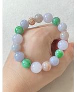 11.0mm Type A Myanmar Colorful Icy Jadeite Jade Beaded Bracelet  - $408.00