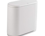 Slim Plastic Trash Can 2.7 Gallon Garbage Can With Press Top Lid,White M... - $41.79