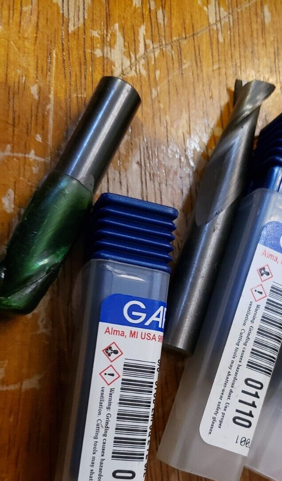 NEW LOT of 2 Garr 160M 3/8&quot; SQ End Mill 2-Flute 5/8&quot; F/L / 2&quot; OAL  # 01110 - $37.99