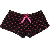 Sleep &amp; Co Womens Juniors  Valentines Sleep Shorts Size L Red Hearts Black - $12.15