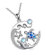 Whale Sea Turtle Necklace for Women Girls Sterling - £89.02 GBP